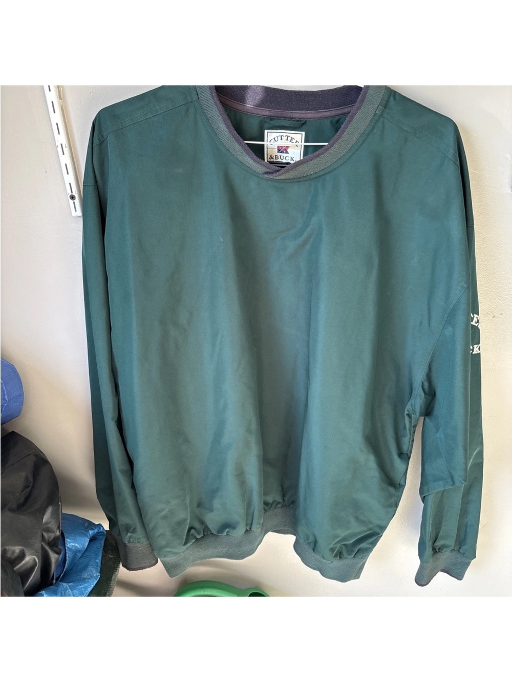 Cutter & Buck Dark Green Crewneck Golf Pullover with Contrast Neck-Pre Owned